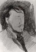 Mikhail Vrubel Portrait of Valentin Serov painting